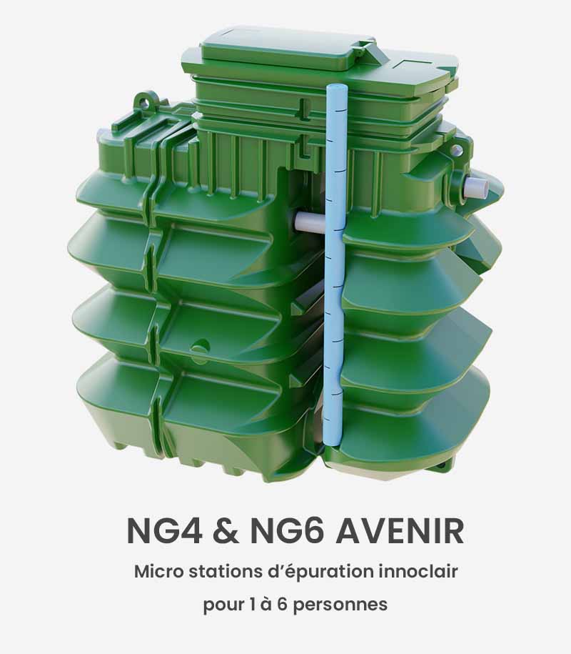 Micro station d'épuration innoclair NG4 et NG6 pour les habitations de 1 à 6 personnes