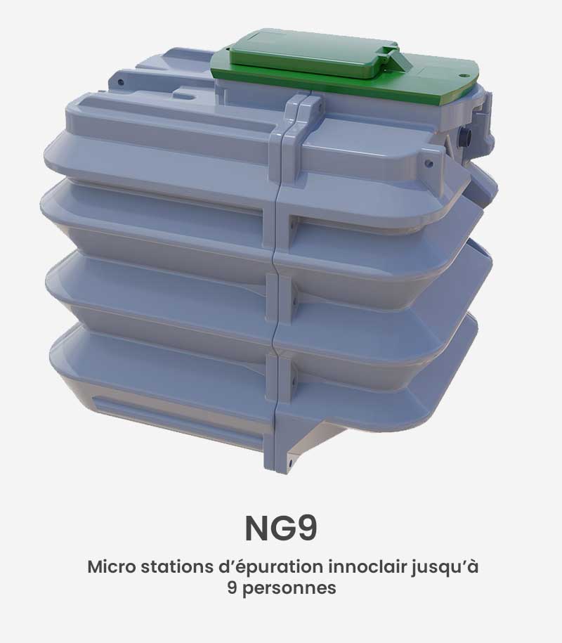 Micro station d'épuration innoclair NG9 pour les habitations non reliée au tout-à-l'égout de 9 personnes